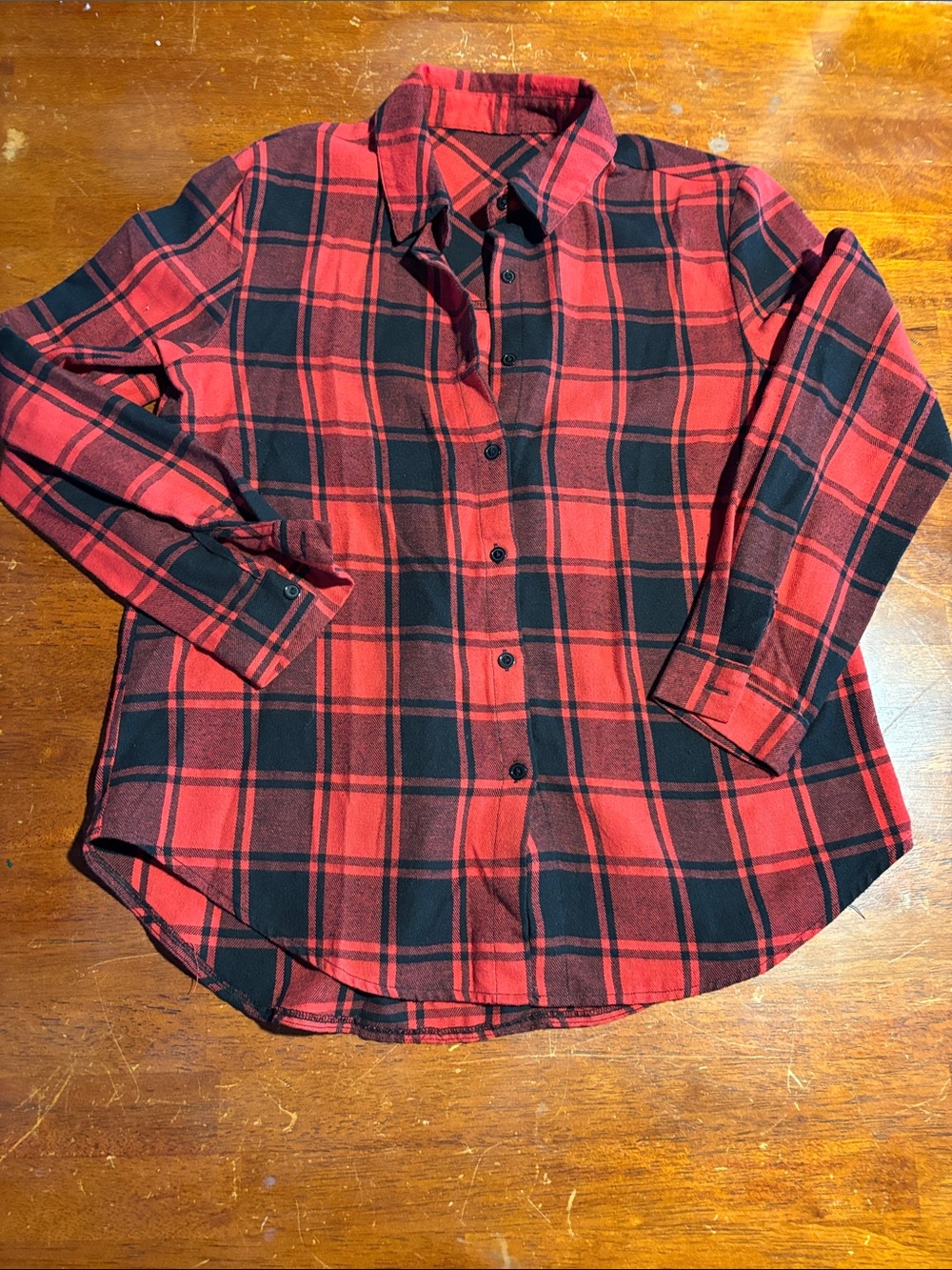 Kids Red & Black Plaid Button-Up Shirt